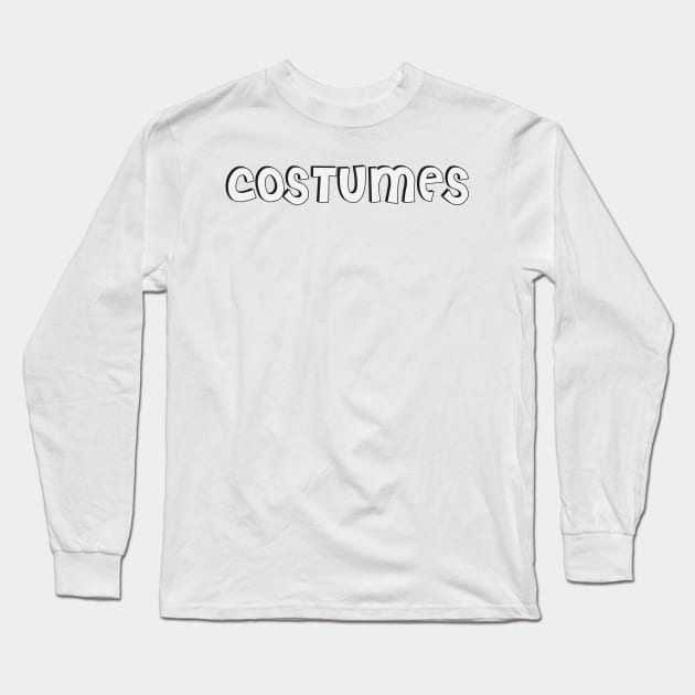 Film Crew On Set - Costumes - White Text - Front Long Sleeve T-Shirt by LaLunaWinters